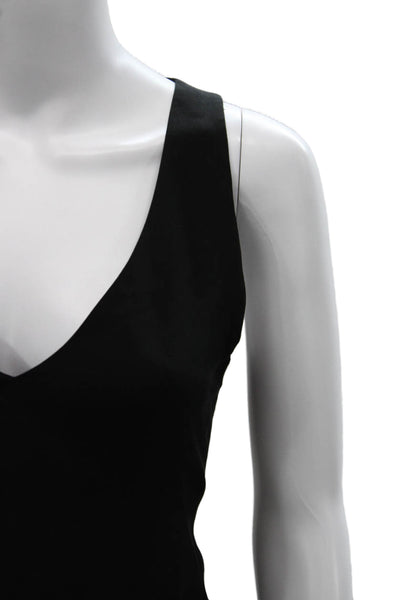 Theory Women Black Silk V Neck Sleeveless Basic Tank Size 0P