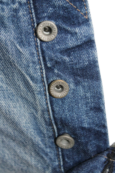 Moussy Womens High Rise Tapered Jeans Blue Cotton Button Size 24