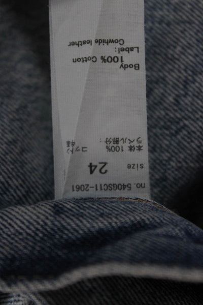 Moussy Womens High Rise Tapered Jeans Blue Cotton Button Size 24
