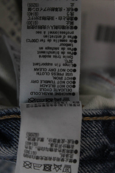 Moussy Womens High Rise Tapered Jeans Blue Cotton Button Size 24