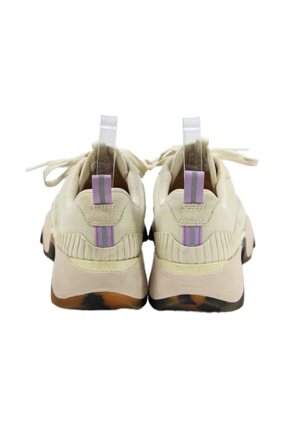 Sorel Womens Suede Kinetic Impact II Wonder Lace Sneakers Beige Size 9.5