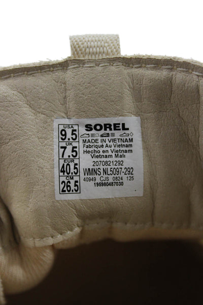 Sorel Womens Suede Kinetic Impact II Wonder Lace Sneakers Beige Size 9.5
