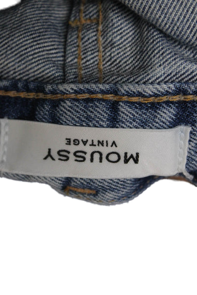 Moussy Womens High Rise Tapered Jeans Blue Cotton Button Size 24