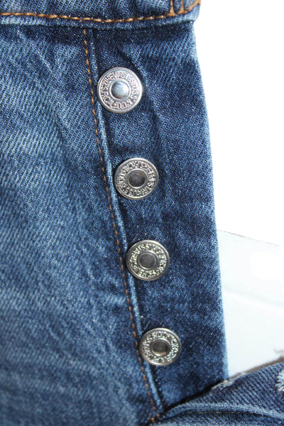 Levi Strauss & Co Women Straight Jeans Blue High Rise Cotton Size 25
