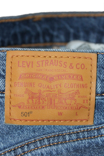 Levi Strauss & Co Women Straight Jeans Blue High Rise Cotton Size 25