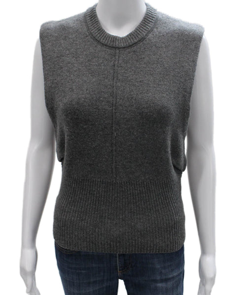 Zara Womens Gray Wool Crew Neck Vest Size S