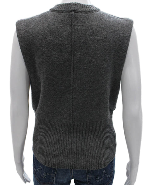 Zara Womens Gray Wool Crew Neck Vest Size S