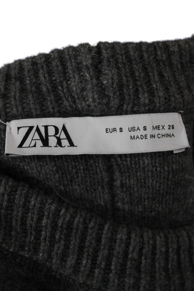 Zara Womens Gray Wool Crew Neck Vest Size S