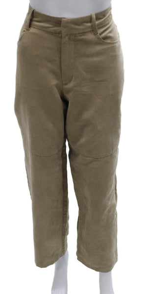 Zara Women Chino Pants Beige Polyester Zip Solid Size S