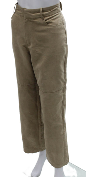 Zara Women Chino Pants Beige Polyester Zip Solid Size S