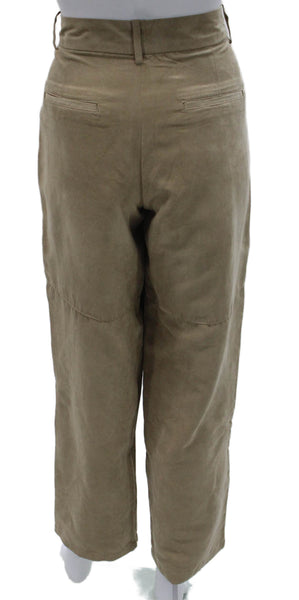 Zara Women Chino Pants Beige Polyester Zip Solid Size S