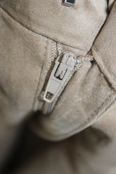 Zara Women Chino Pants Beige Polyester Zip Solid Size S