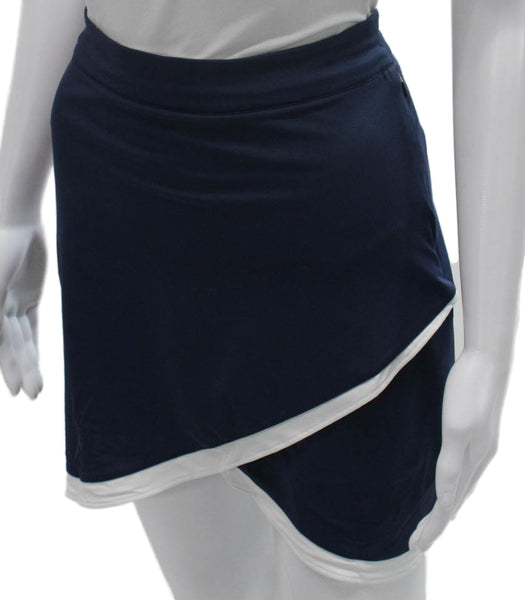 Peter Millar Women Mini Skort Blue Polyester Solid Pull On Size S