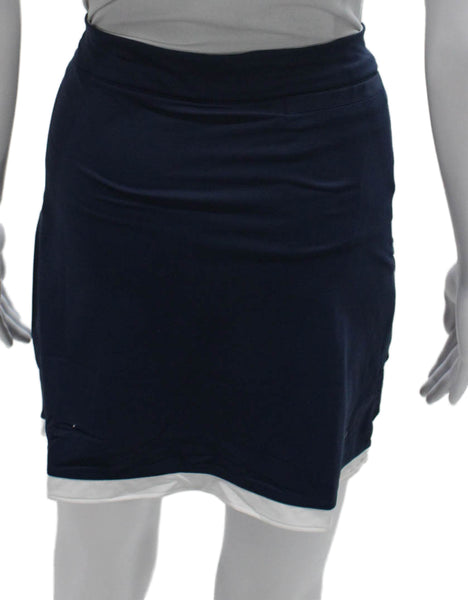 Peter Millar Women Mini Skort Blue Polyester Solid Pull On Size S
