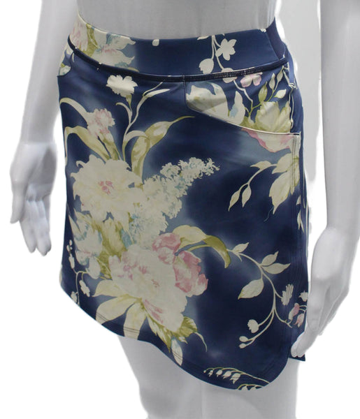 RLX Ralph Lauren Womens Athletic Floral Blue Skort Short Size S Petite