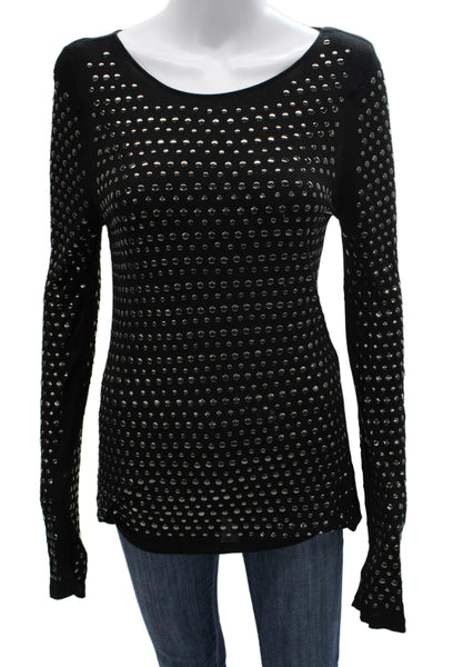 Joie Women Basic Viscose Scoop Neck Long Sleeve Blouse Size S
