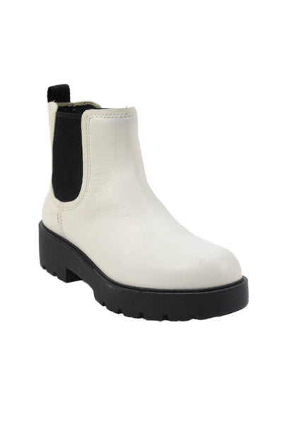 Ugg Womens Leather Markstrum Chelsea Ankle Boots White Size 8