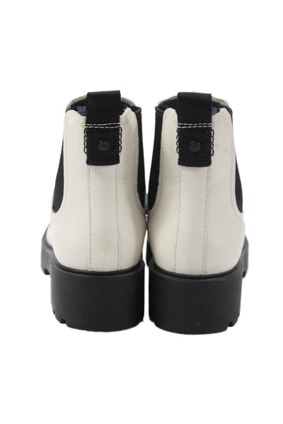 Ugg Womens Leather Markstrum Chelsea Ankle Boots White Size 8