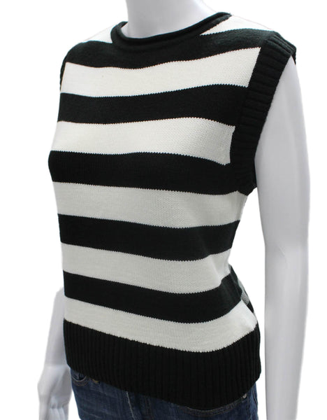 525 Womens Striped Acrylic Sleeveless Vest Sweater Crew Neck Multicolor Size XS