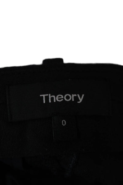 Theory Women Bermuda Shorts Black Linen Zip Size 0