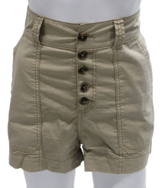 Ba&Sh Women Hot Pants Beige Cotton Size 2