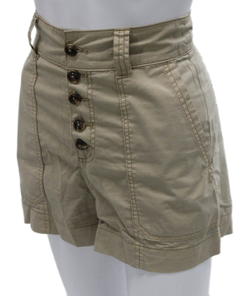 Ba&Sh Women Hot Pants Beige Cotton Size 2