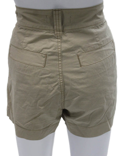 Ba&Sh Women Hot Pants Beige Cotton Size 2