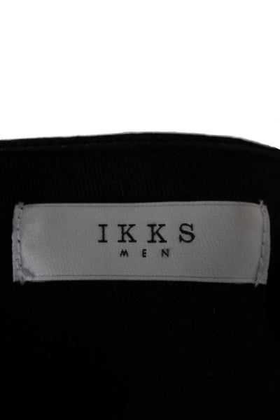 IKKS Mens Henley Wool Collared Sweater Black Long Sleeve Size XL