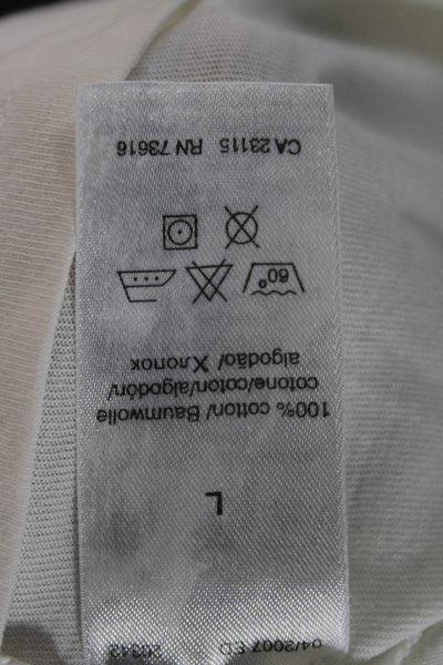 Boss Hugo Boss Mens T-Shirt White Cotton Crew Neck Short Sleeve Size L