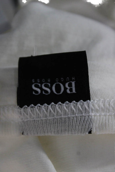 Boss Hugo Boss Mens T-Shirt White Cotton Crew Neck Short Sleeve Size L