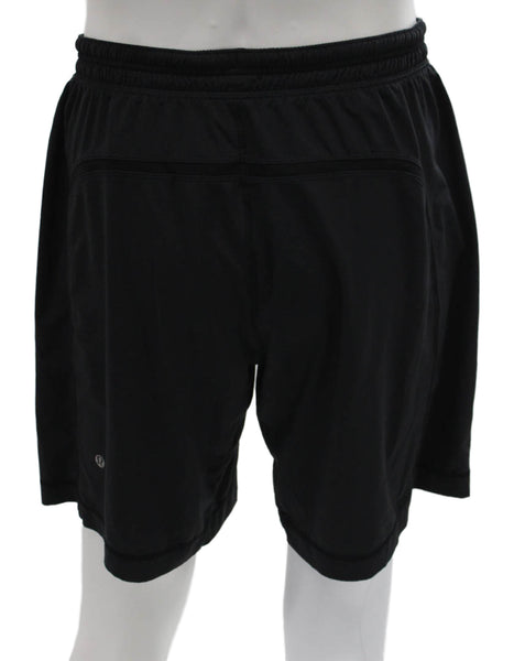 Lululemon Mens Athletic Black Polyester Shorts Size L