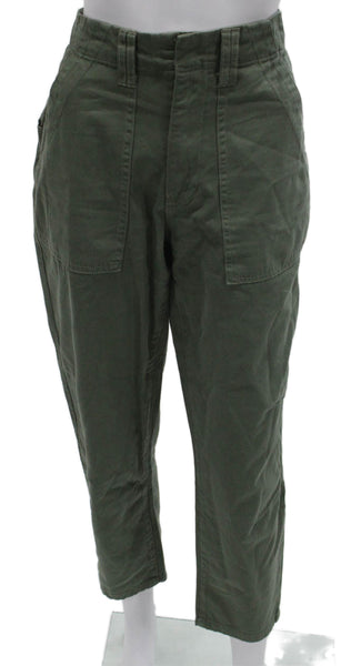 Pistola Women Cargo Pants Green Cotton Zip Inseam 27 Size 26
