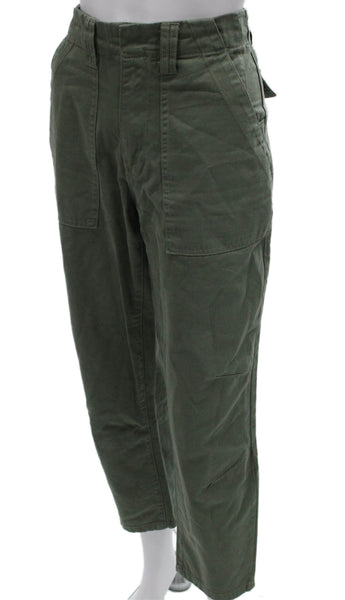 Pistola Women Cargo Pants Green Cotton Zip Inseam 27 Size 26