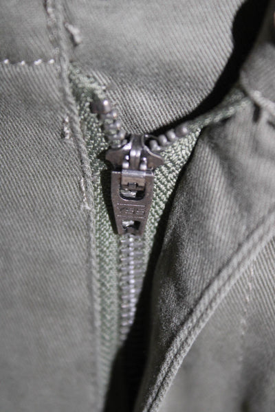 Pistola Women Cargo Pants Green Cotton Zip Inseam 27 Size 26