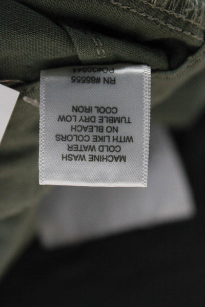 Pistola Women Cargo Pants Green Cotton Zip Inseam 27 Size 26