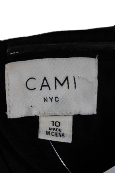 Cami NYC Womens Corset Top Black Polyurethane Square Neck Sleeveless Size 10