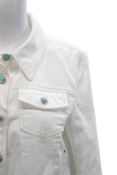 Cinq A Sept Women Basic White Button Jacket Size M