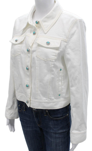 Cinq A Sept Women Basic White Button Jacket Size M