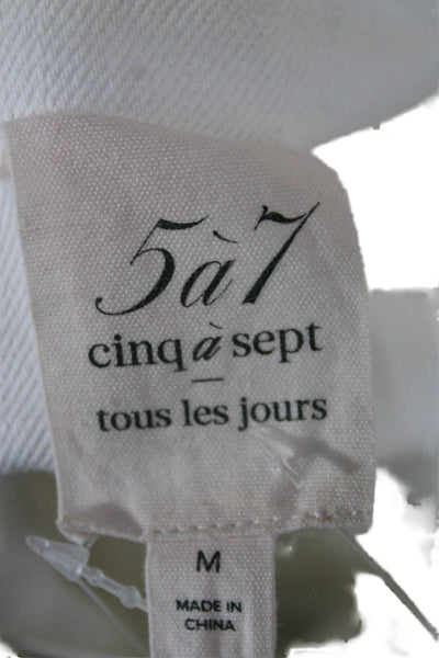 Cinq A Sept Women Basic White Button Jacket Size M
