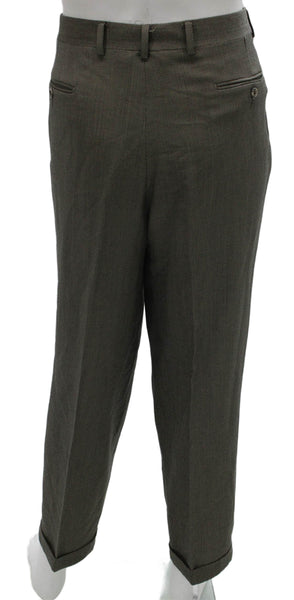 Tallia Uomo Mens 3 Piece Suit Green Geometric Super 100s Wool Size 44