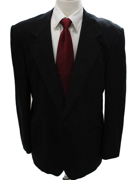 Istante Mens Wool Blend Striped Jacket Black Size 38
