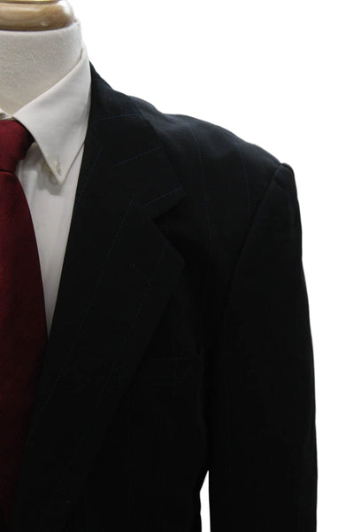 Istante Mens Wool Blend Striped Jacket Black Size 38