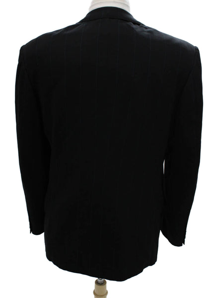 Istante Mens Wool Blend Striped Jacket Black Size 38