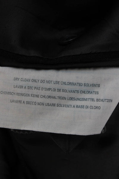 Ermenegildo Zegna Mens Black Wool Striped Jacket Size 52