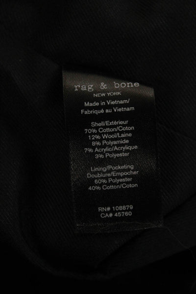 Rag & Bone Womens Basic Jacket Black Button Long Sleeve Size 00