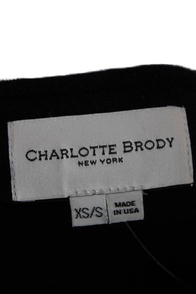 Charlotte Brody Womens Basic Wool Button Cape Blue Size XS