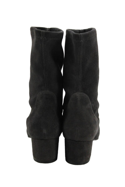 Stuart Weitzman Womens Suede Heeled Mid-Calf Boots Gray Size 9