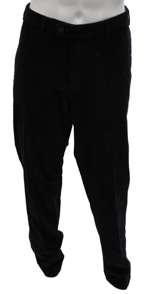 Hiltl Mens Dress Pants Black Corduroy Button Size 40
