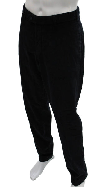 Hiltl Mens Dress Pants Black Corduroy Button Size 40