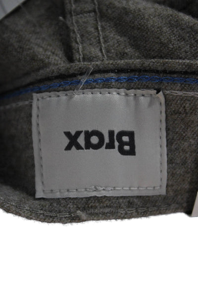 Brax Feel Good Mens Gray Chino Pants Polyester Button Size 30